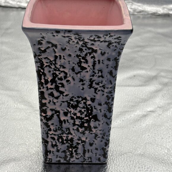 VTG McCoy‎ Pottery Vase Pink Black Speckled Ceramic Mid-Century Modern Signed - Picture 13 of 14